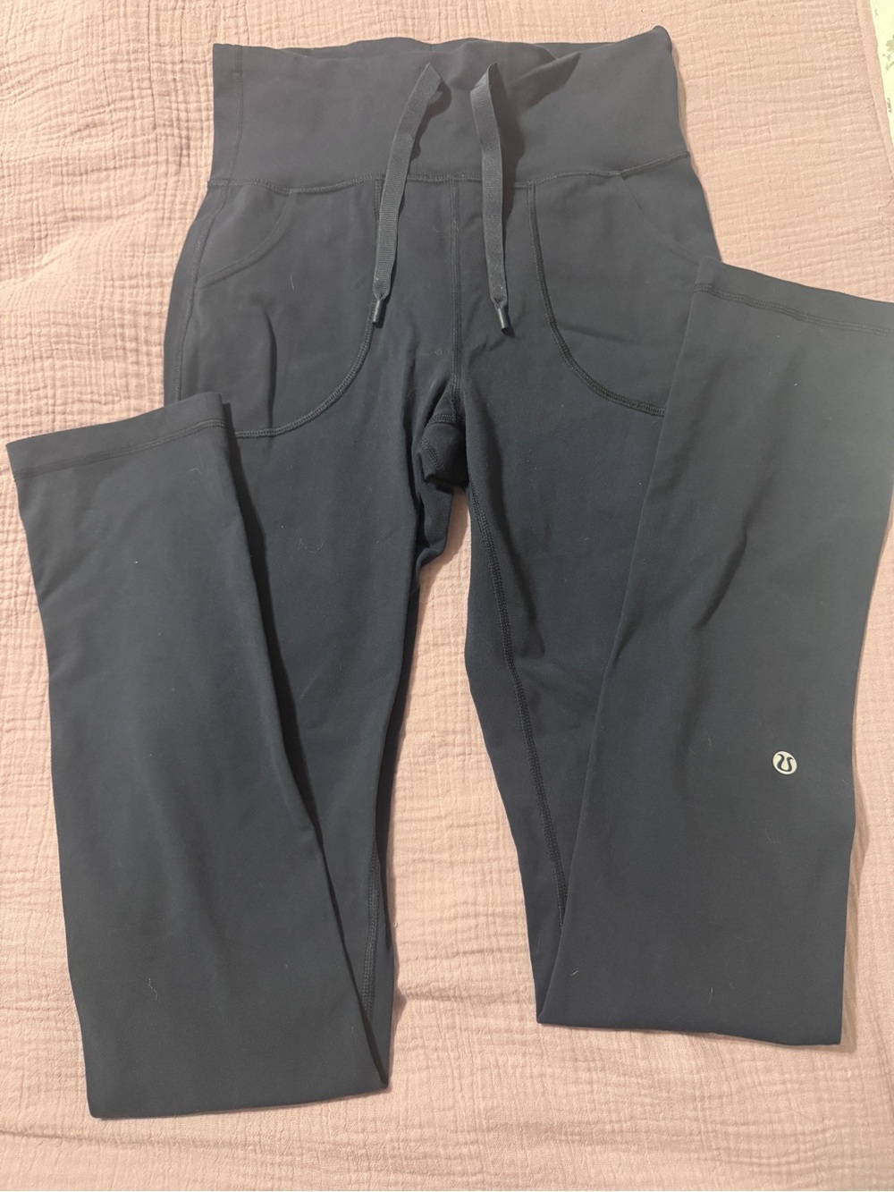 Lululemon Navy High-Rise Drawstring Leggings tall